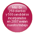 M�s de 250 clientes y 500 candidatos incorporados en 2007 avalan nuestro trabajo
