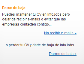 Darse de baja en InfoJobs