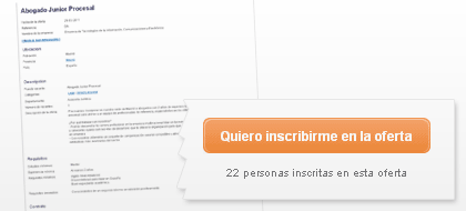 Página de inscripción en una oferta