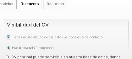 Formulario de gestión de tu visibilidad