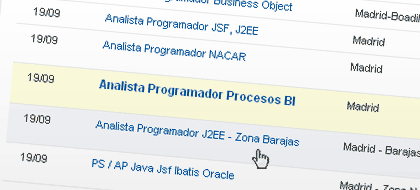 Listado de ofertas encontrados