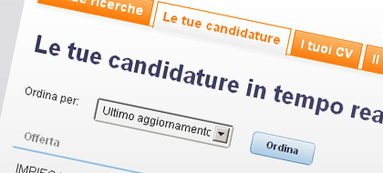 Elenco delle tue candidature